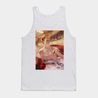 Woman with a Pearl Necklace in a Loge by Mary Cassatt Tank Top